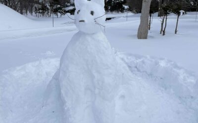 可愛い雪像を発見しました！